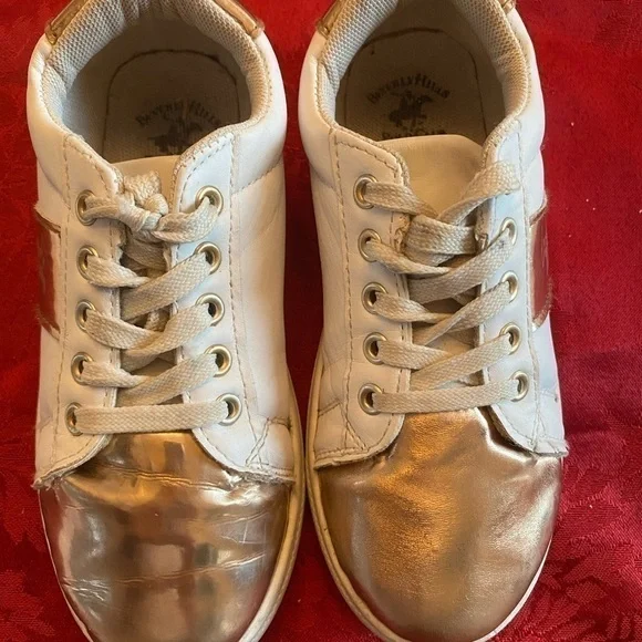 Beverly Hills Polo Club girls metallic rose gold fashion sneakers-Pre loved - Picture 6 of 8